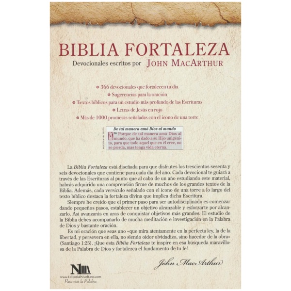Biblia Fortaleza, Rvr1960 Imitación Piel Color Marrón - Image 4