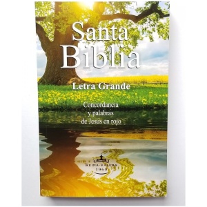 Biblia RVR 1960 rústica letra grande palabrasde Jesús en roj
