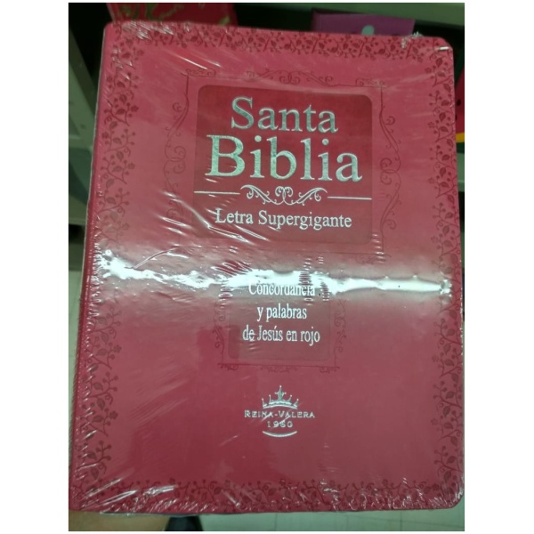 Biblia Letra Supergigante Rvr1960 Rosa Con Índice