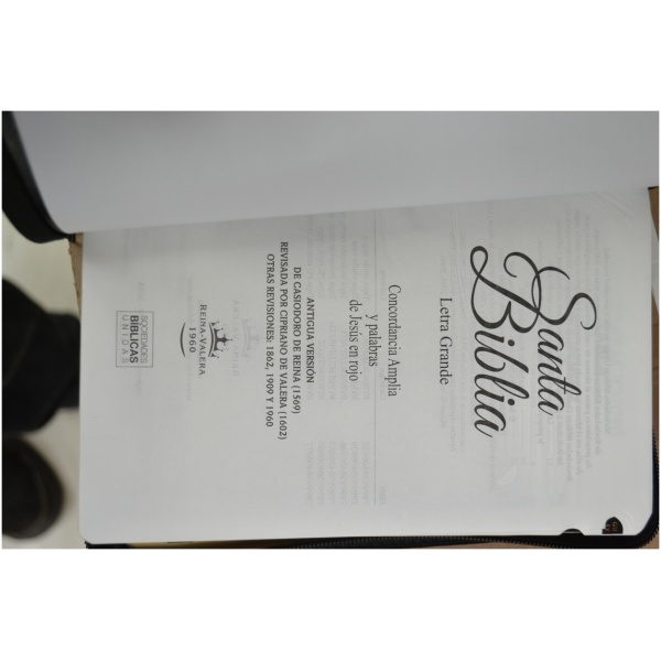 Biblia RV1960 manual negro canto dorado cierre índice - Image 3