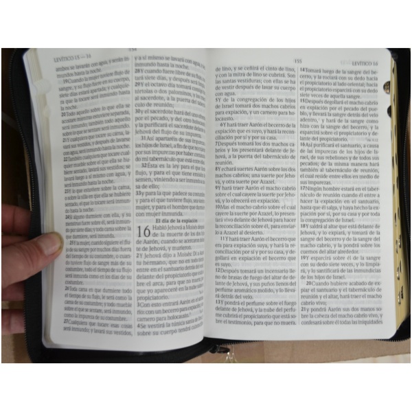 Biblia RV1960 manual negro canto dorado cierre índice - Image 4