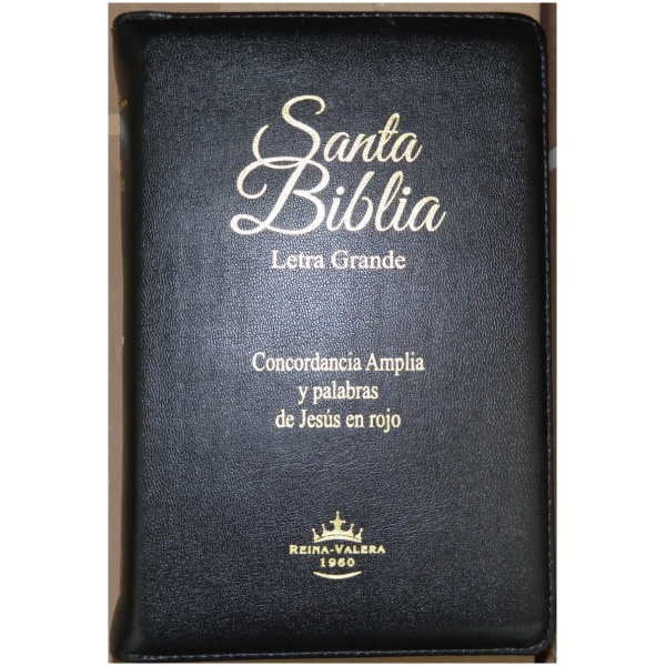 Biblia RV1960 manual negro canto dorado cierre índice
