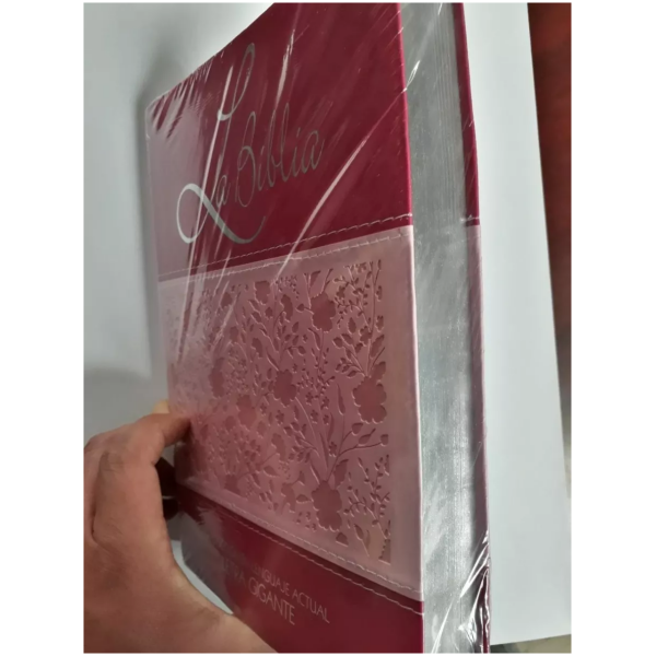 Biblia Grande, Letra Gigante Tla, Imitación Piel Rosa - Image 2