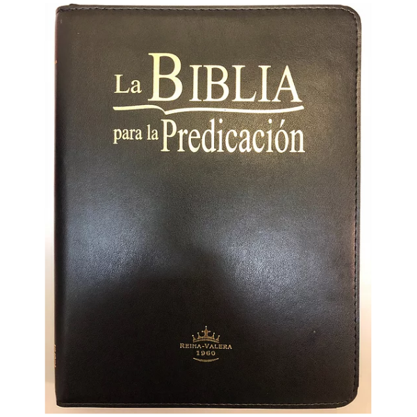 Biblia para la predicación con índice y Zipper RVR60 Negra