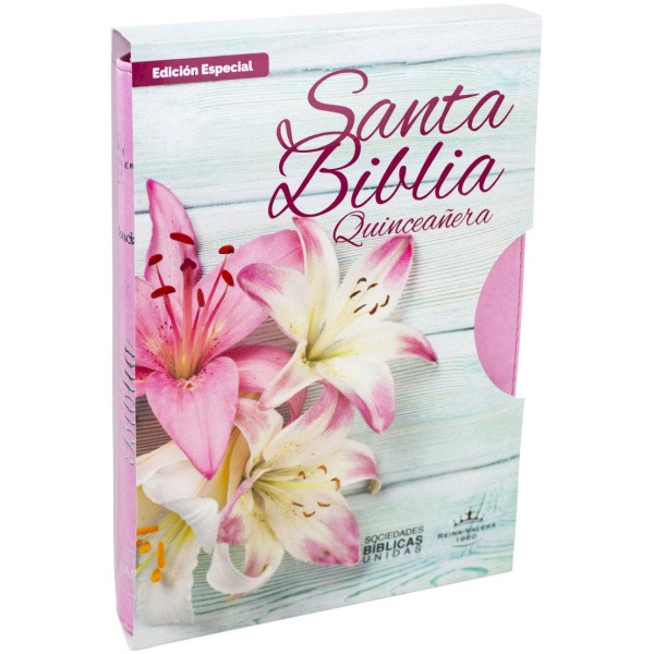 Biblia RVR60 Quinceañera imit. piel rosa cierre índice fuent
