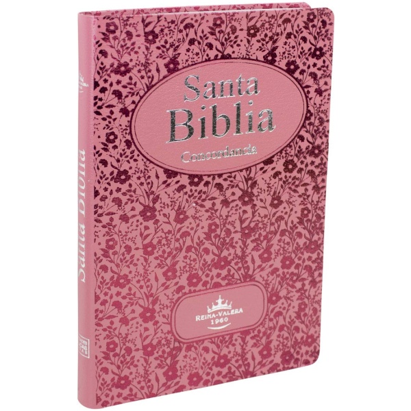 Biblia RVR60 Rosa Floral Imit Piel índice RVR067ecTI
