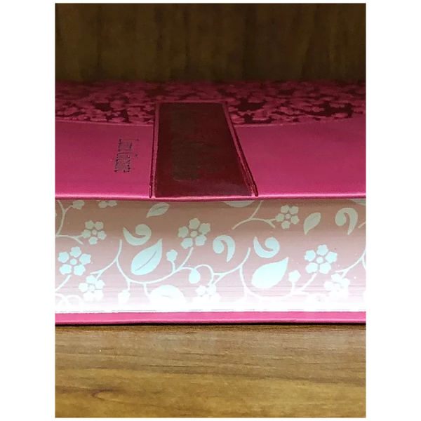 Biblia RVR60 Letra gigante imit piel rosa canto floral - Image 2