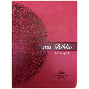 Biblia RVR60 Letra gigante imit piel rosa canto floral