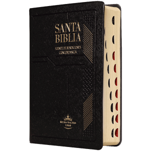 Biblia Fuente de Bendiciones Compacta RV1960 vinil negro índice
