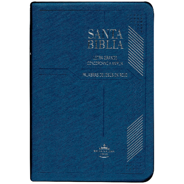 Biblia Letra Grande Concordancia RV1960 manual vinil azul índice