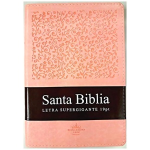 Biblia Letra Súper Gigante Rvr 1960, Piel Rosa Con Indice