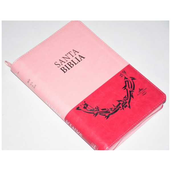 Biblia RVR 1960 Letra Grande Cierre Rosa Fucsia Corona