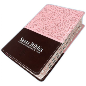 Biblia Letra Gigante Manual RVR1960 Piel Rosa Café Índice 14pt