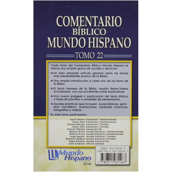 Comentario Bíblico Mundo Hispano Tomo 22 1 y 2 Tes, 1 y 2 Tim, Tito - Image 2