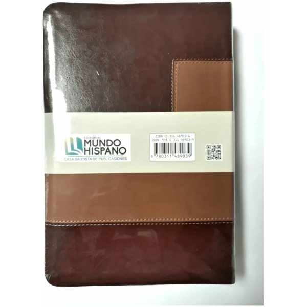 Rva 2015 Biblia Letra Grande Imitación Piel Dos Tonos Café - Image 2