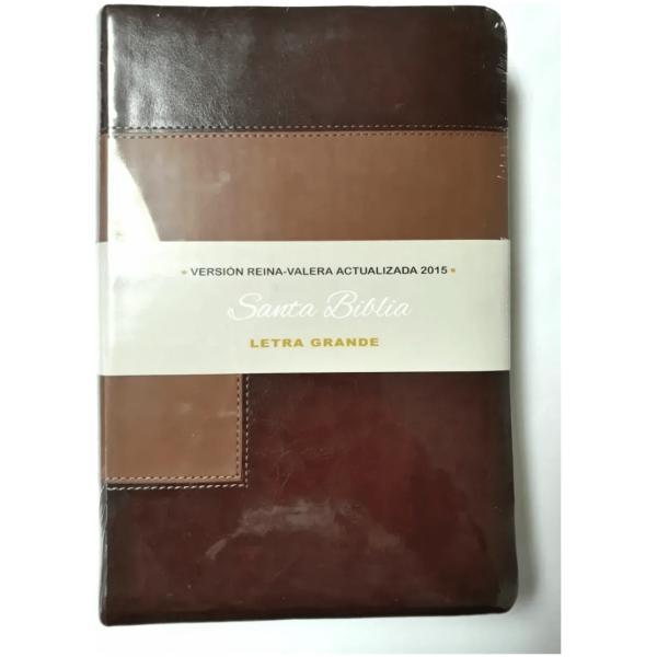 Rva 2015 Biblia Letra Grande Imitación Piel Dos Tonos Café - Image 3