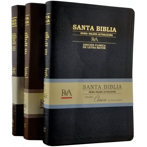 Biblias Clásica Letra Grande Rva Piel Fab Color Cafe