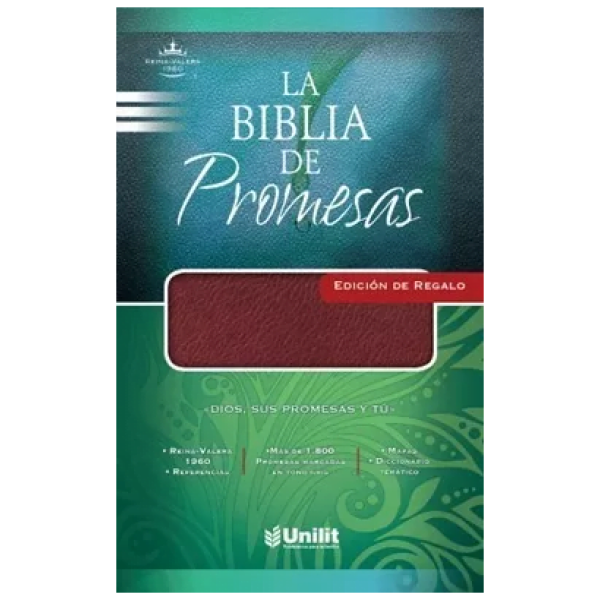 Biblia De Promesas Rvr1960, Ed Regalo, Imitación Piel, Vino