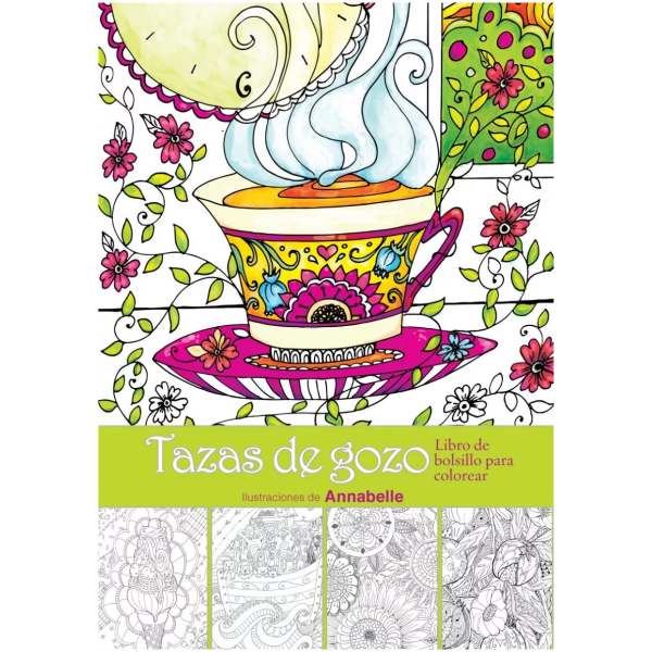 Tazas De Gozo: Libro De Bolsillo Para Colorear