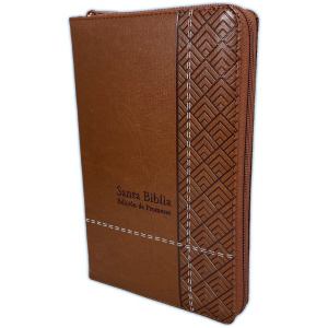 Biblia RVR1960 de Promesas Manual Marrón Piel Índice Cierre 12pt