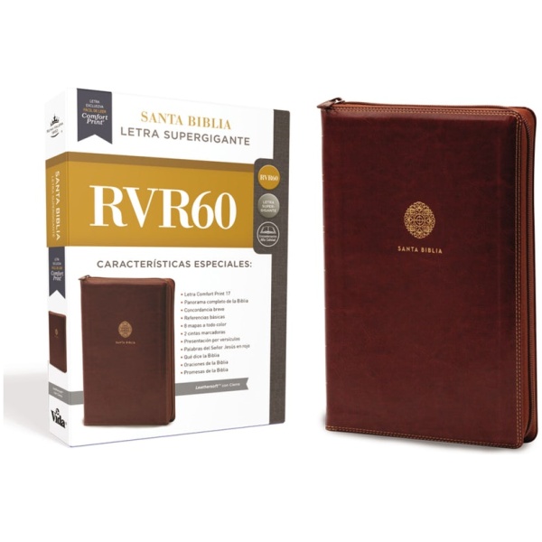 Biblia RVR60 Letra Super Gigante Café Cierre
