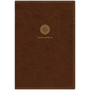 RVR60 Santa Biblia Letra Supergigante Café Índice Cierre