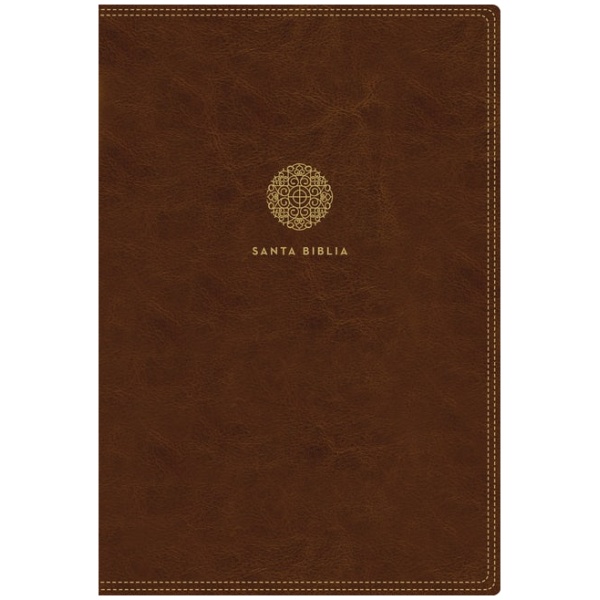 RVR60 Santa Biblia Letra Supergigante Café Índice Cierre