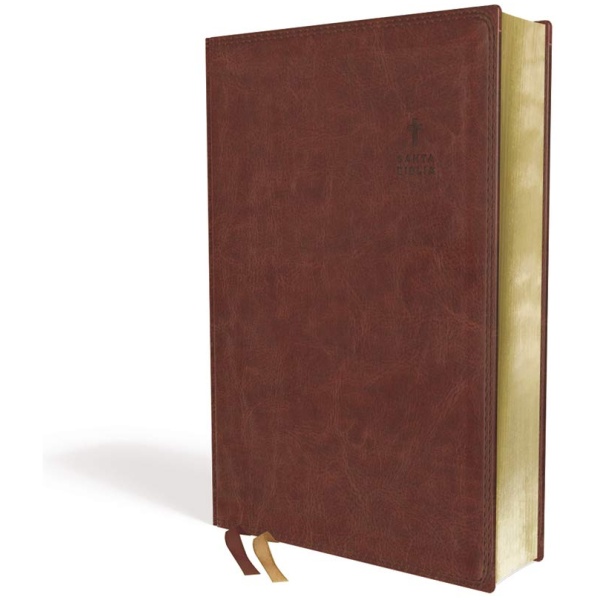 RVR60 Santa Biblia Serie 50 Letra Grande Tamaño Manual Leathersoft Café - Image 2