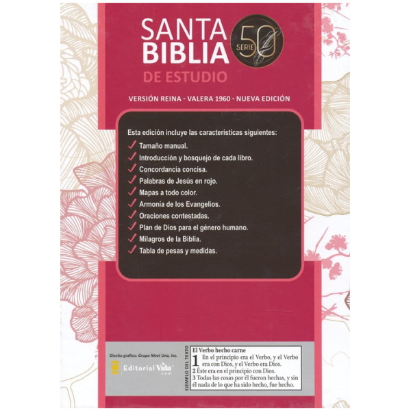 Biblia De Estudio Serie 50 Rvr 1960 Rosa Simil Piel - Image 8