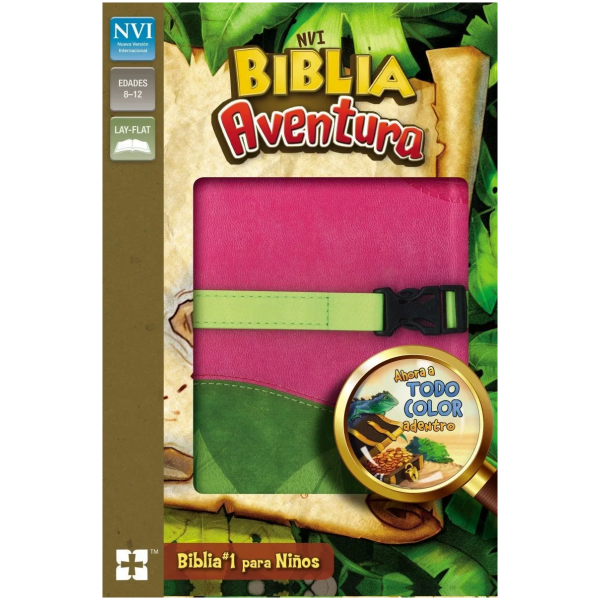 Biblia Aventura Para Niñas Nvi Imitación Piel Fucsia Y Verde