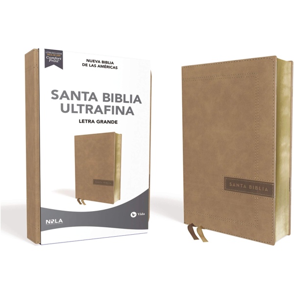 Biblia NBLA Ultrafina Letra Grande, Tamaño Manual, Leathersoft, Beige, Edición Letra Roja