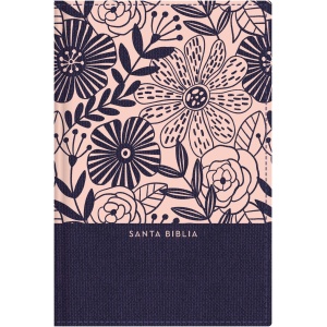 RVR60 Biblia Lt Grande Compacto Tapa Dura Azul Floral