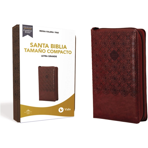Biblia Compacta con Cierre RVR60 café mosaico