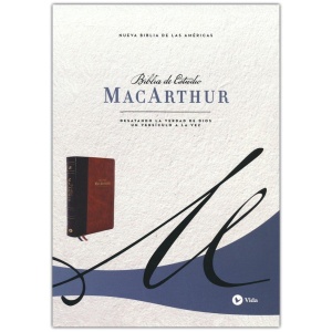 NBLA Biblia de Estudio MacArthur LeatherSoft Café Interior a Dos Colores