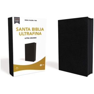 Biblia RV1960 Ultrafina Letra Grande Piel Fabricada Negro Cierre