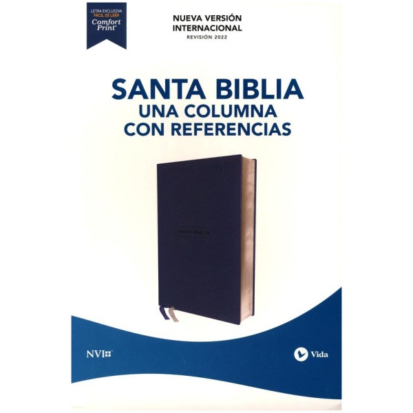 Biblia NVI 2022 una columna Referencias Leathersoft Navy PJR 8pt - Image 2