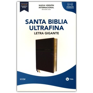 Biblia NVI 2022 Ultrafina Letra Gigante Leathersoft Negro