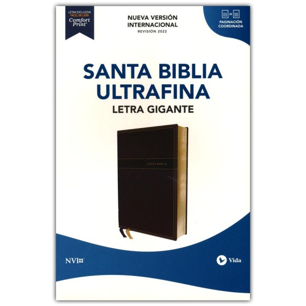 Biblia NVI 2022 Ultrafina Letra Gigante Leathersoft Negro