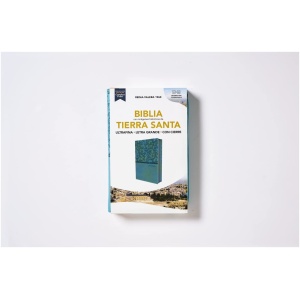 Biblia RVR60 Tierra Santa Ultrafina Letra Grande, Leathersoft Turquesa Con Cierre