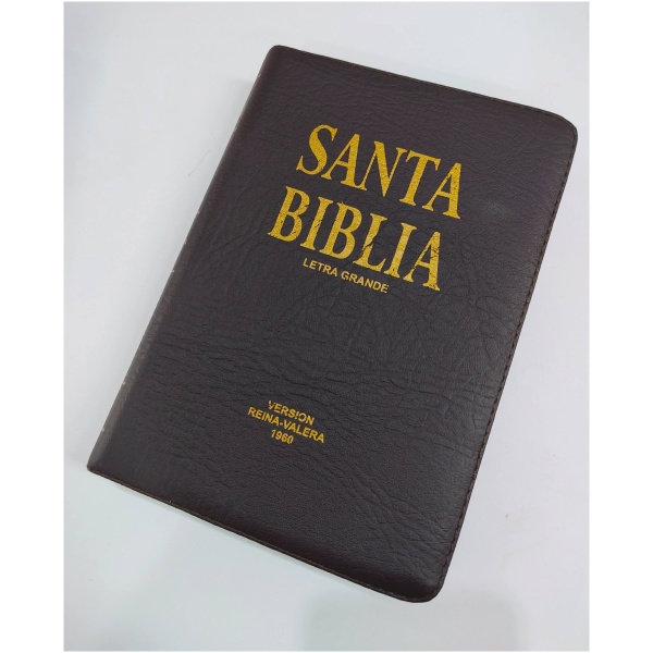 Biblia RVR1960 Letra Grande Vinilo Negro Manual 12pt - Image 2