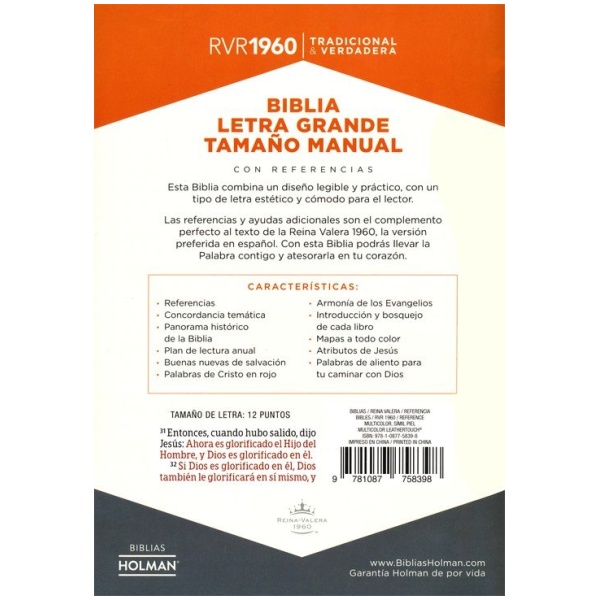 Biblia RVR1960 Lt Grande Manual Multicolor 12pt - Image 7