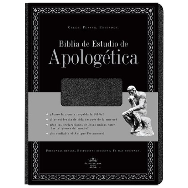 Biblia de Estudio de Apologética negro imitación piel