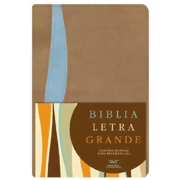 Biblia Letra Grande Manual Rvc, Imitación Piel, Tostado/azul