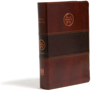 Biblia Peshitta, Caoba Duotono Símil Piel Con Índice
