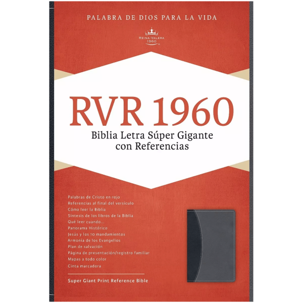 Biblia Reina Valera 1960, Letra Súper Gigante, Negro/gris