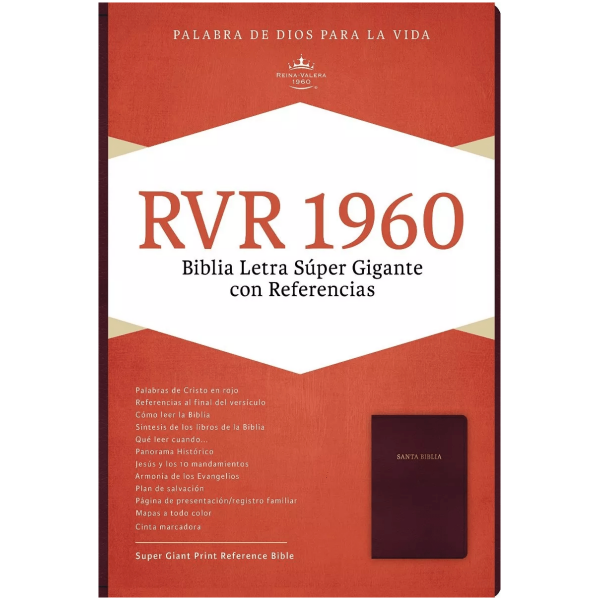 Rvr 1960 Biblia Letra Súper Gigante, Borgoña Piel Fabricada