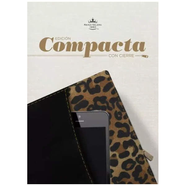 Biblia Edición Compacta Rvr1960 Con Cierre, Negro/leopardo