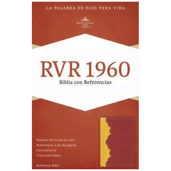 Biblia Con Referencias Rvr1960, Ámbar/rojo, Imitación Piel