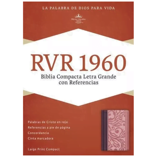 Biblia Compacta Con Referencias Rvr1960, Rosa/vino