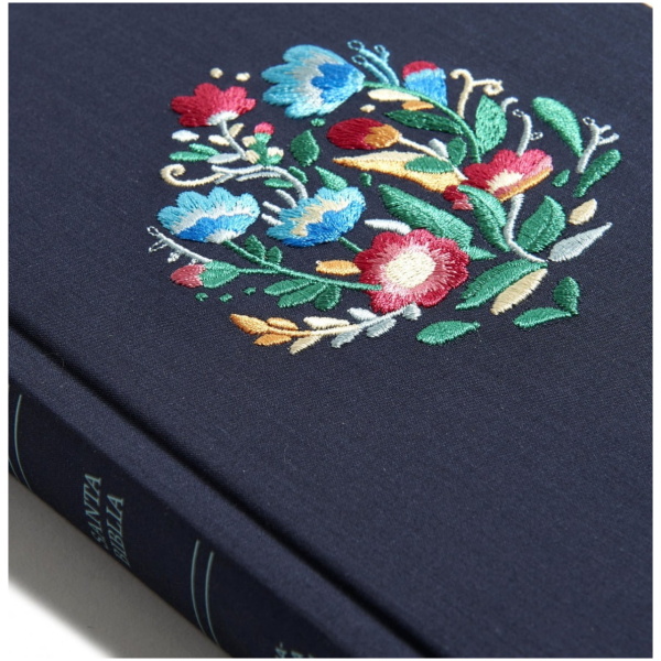 Biblia Letra Súper Gigante Rvr1960, Azul Bordado Sobre Tela - Image 2